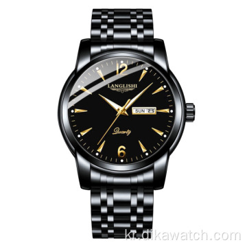 LANGLISHI 2021 럭셔리 남성 시계 빛나는 방수 스테인레스 스틸 시계 남성 석영 날짜 달력 비즈니스 손목 시계
